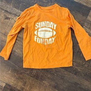 Cat & Jack Orange "Sunday Funday" Long Sleeve Tee